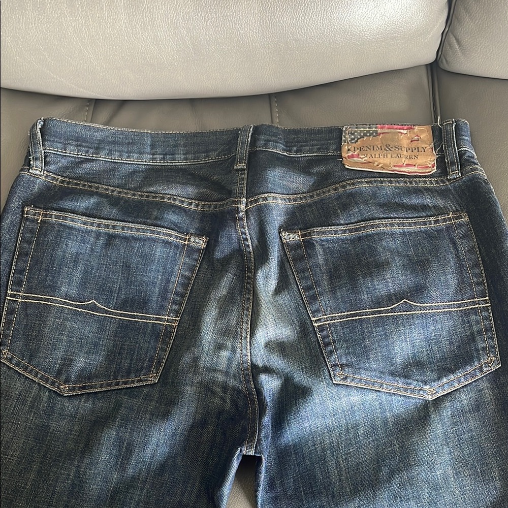 Denim & Supply Ralph Lauren Blue Straight-Leg Jeans with Natural Fading